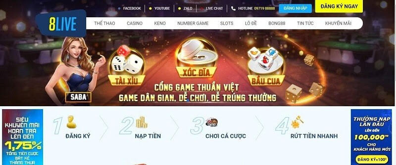 Lưu ý khi rút tiền từ 8live