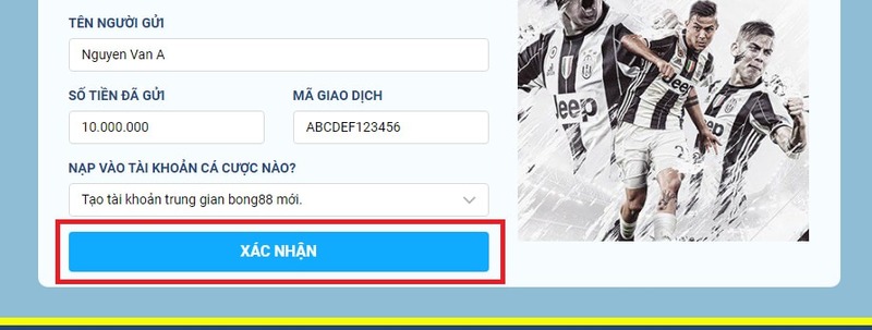 Các bước nạp tiền vào 8live