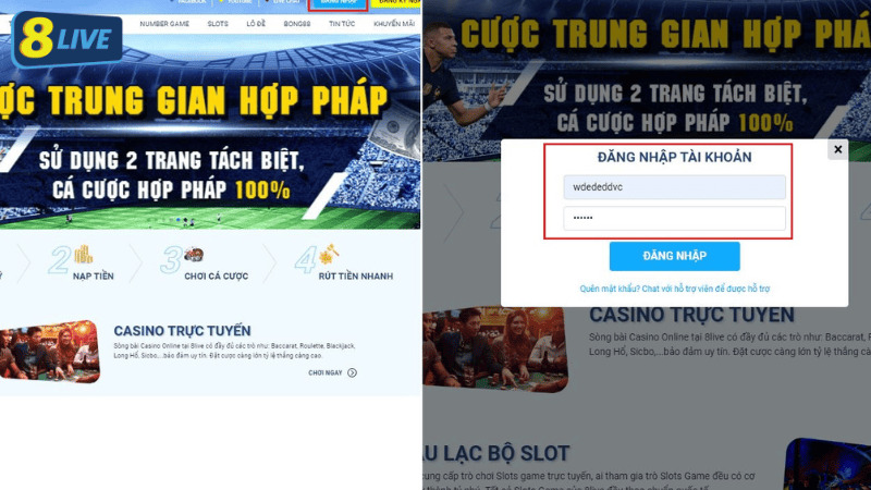 Nhấn nút đăng nhập và điền đầy đủ thông tin theo yêu cầu Nhấn nút đăng nhập và điền đầy đủ thông tin theo yêu cầu